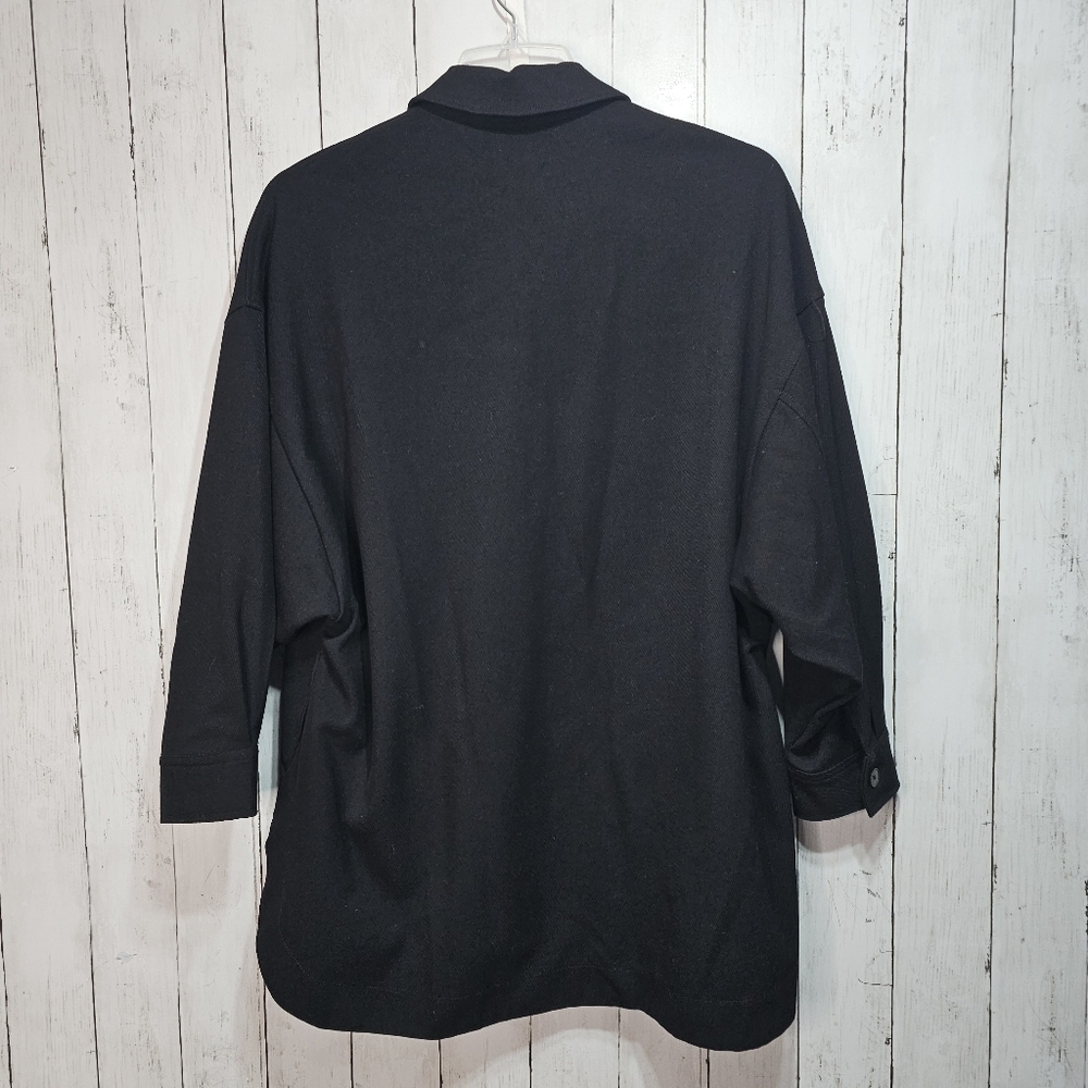 Zara Women's Black Heavyweight Jacket /Shacket  Pockets Button Front Size Small. - Picture 9 of 10